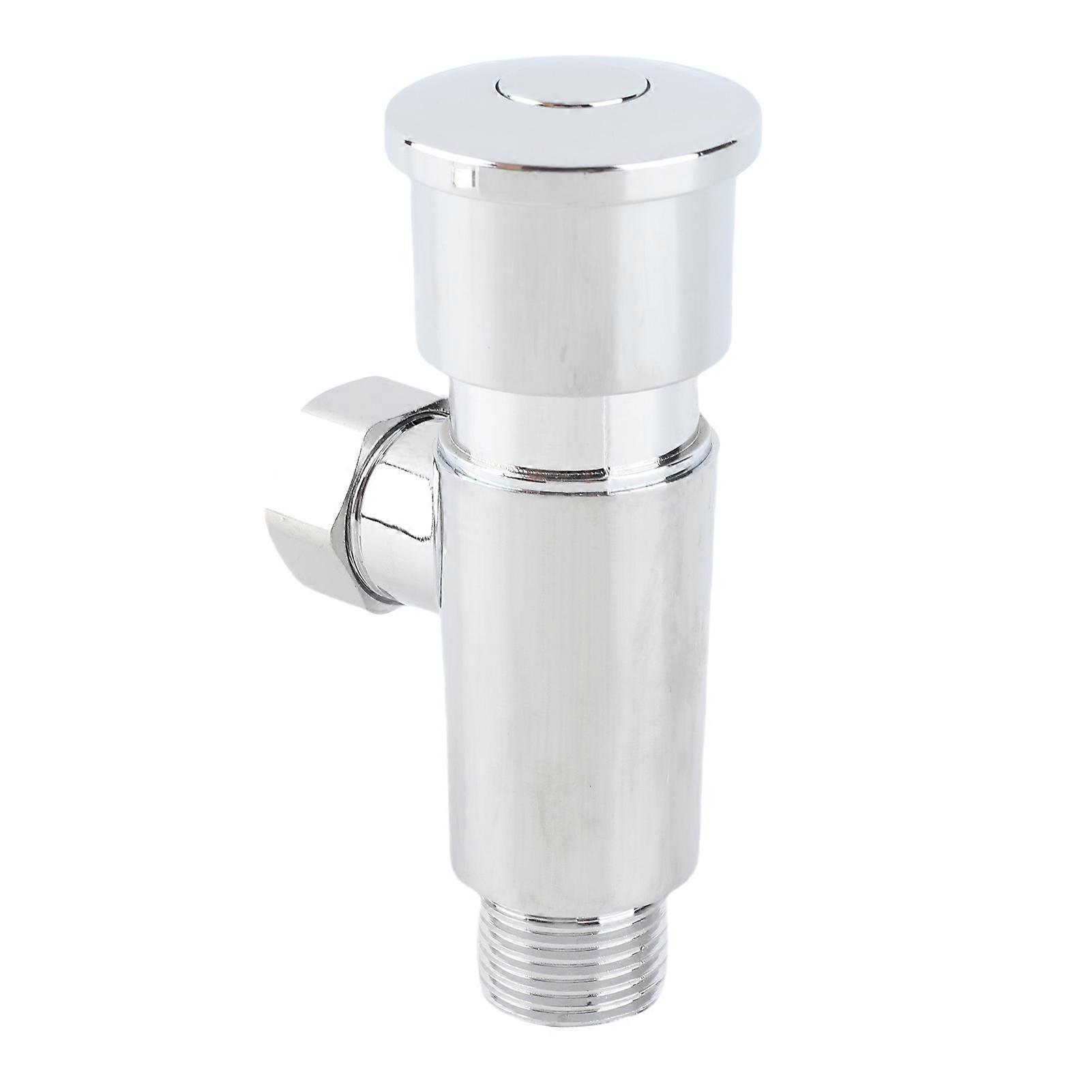 Flush Valve with Hand Push Button Zinc Alloy Toilet Repair Kit Tank Parts Replacement G1/2
