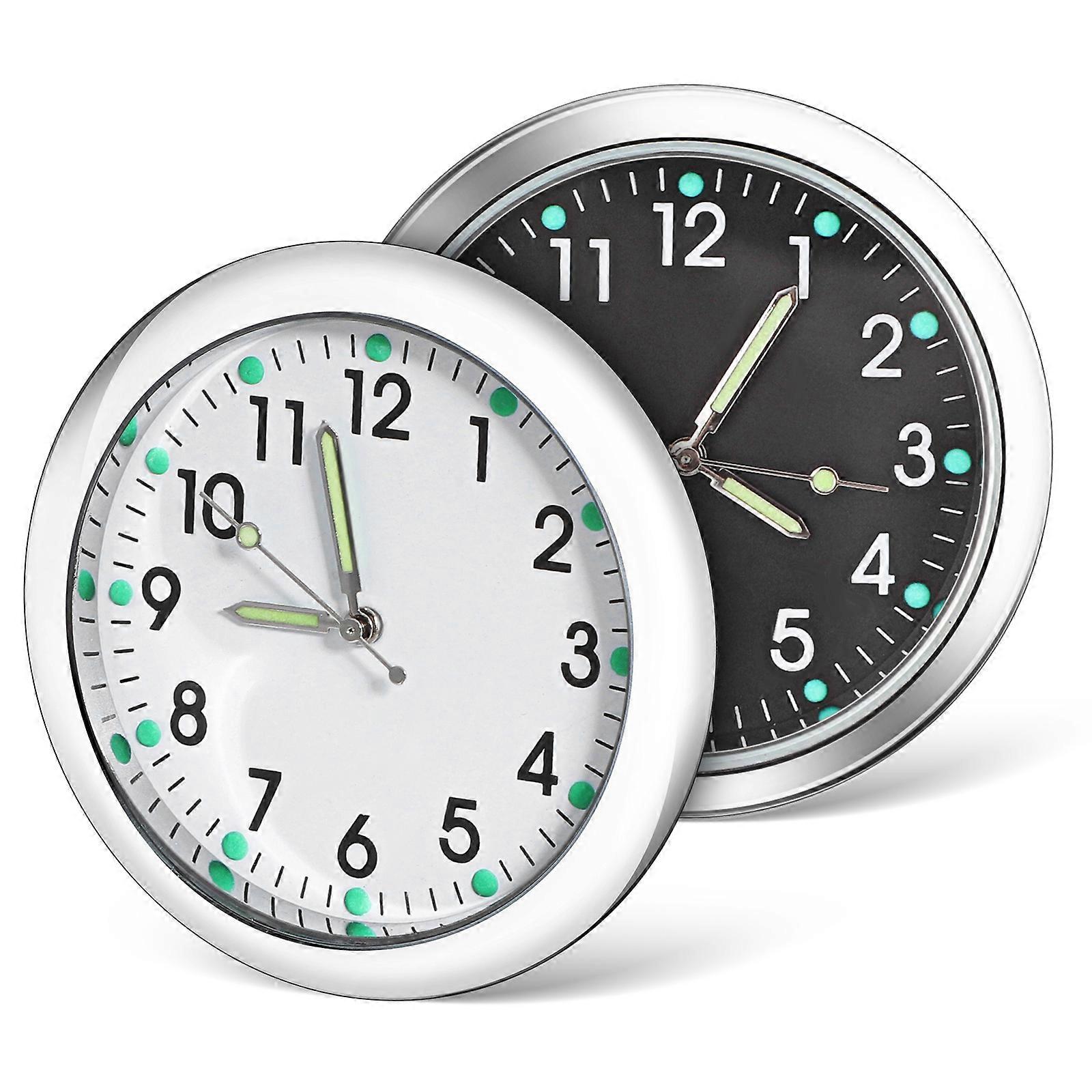 Mini Clocks Car Dash Decorations Vehicle Accessories Time Display Measurement 2Pcs