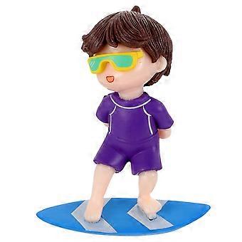 Floating Surfing Boy Ornaments Aquarium Decor Figurines 5.80X4.50X2.00CM Lifelike Design Fish Interaction 1Set