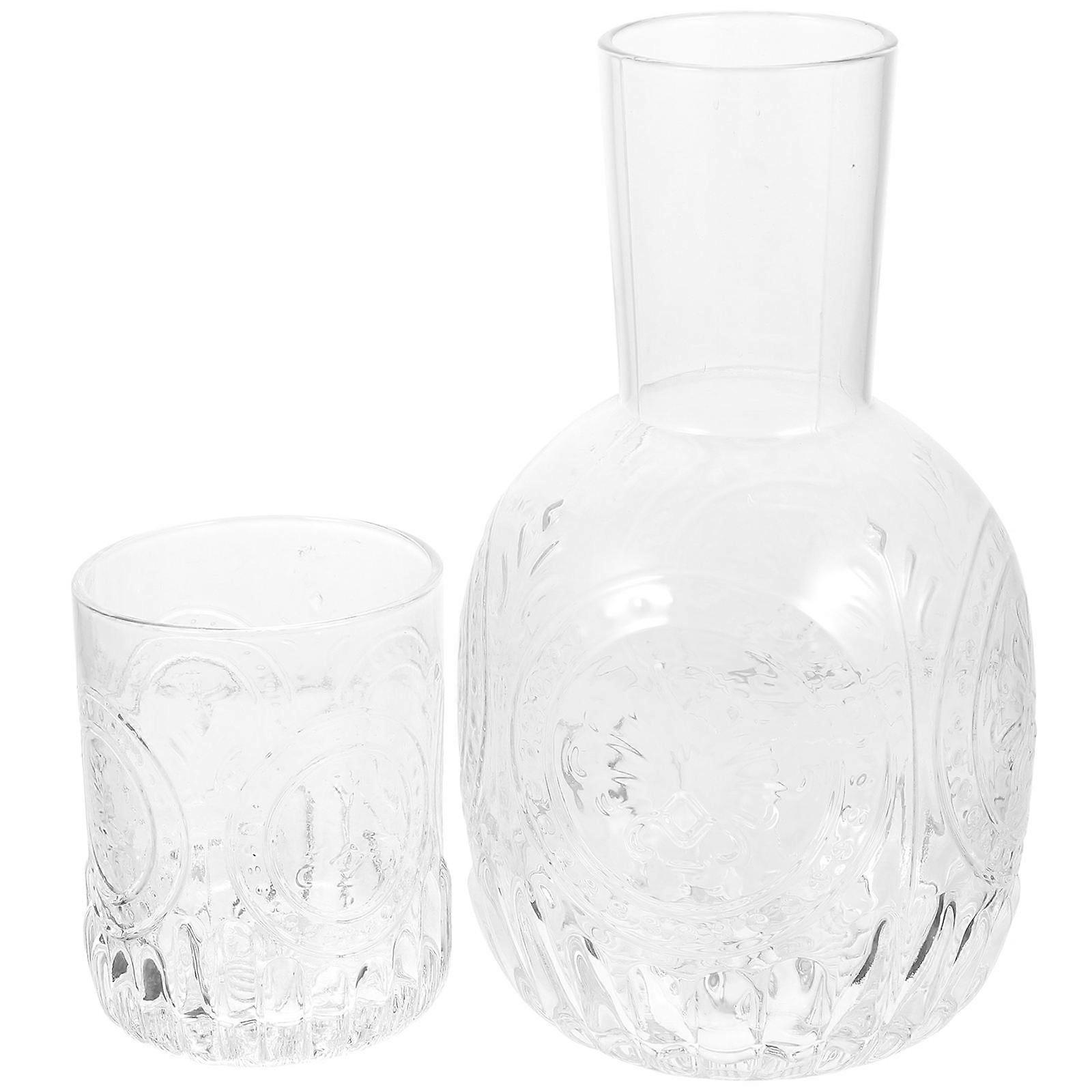 Classic Glass Jug with Cup for Parties and Picnics High-Grade Glass 1 Set