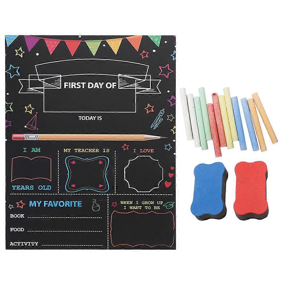 Mini Chalkboards Day Board Kids Drawing And Writing Boards Rectangle Shape Back To School Season 30.5x22.5cm 1Set