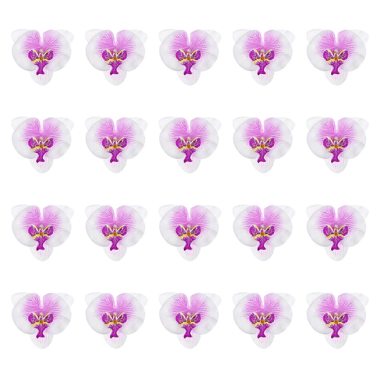 Realistic Flowers VORCOOL 20Pcs 9Cm Artificial Butterfly Orchid Flower Heads For Home Decor And Diy Projects In White