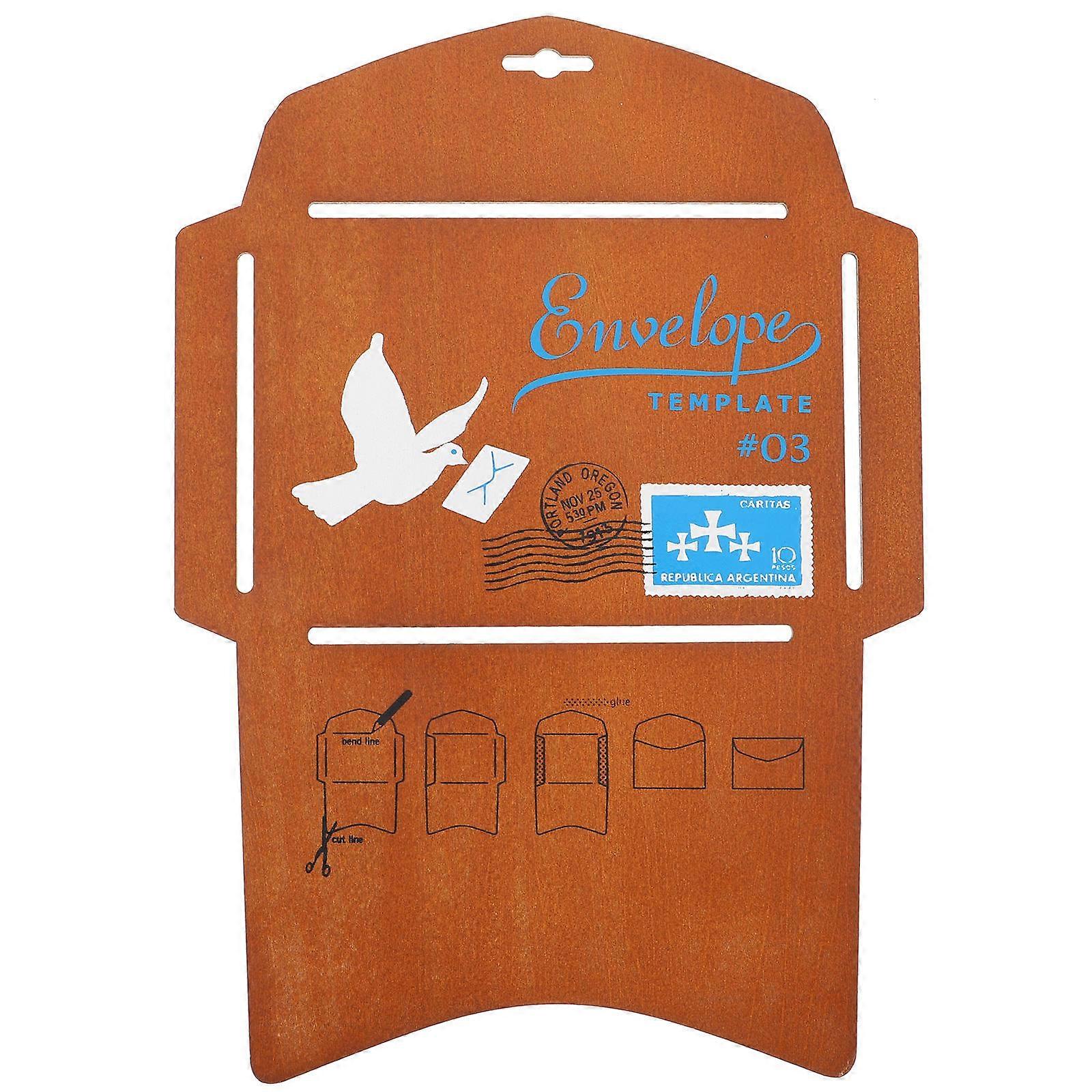 Envelope Template Wooden Envelope Making Tool Diy Tool Letter Writing For Invitation Card Brown 29.00X19.50X1.00CM 1Set