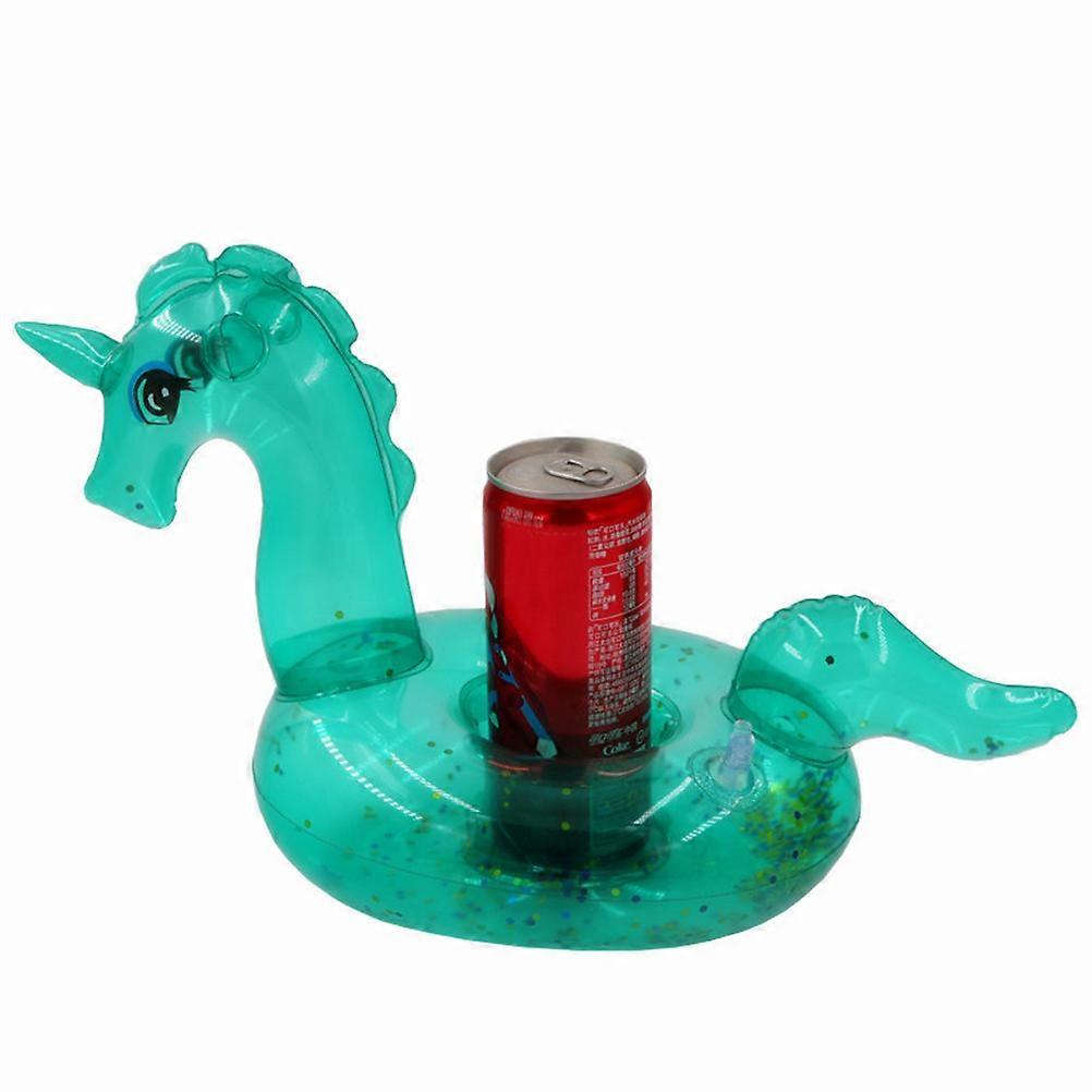 Inflatable Green Unicorn Shape Floating Drink Holder 4Pcs Set