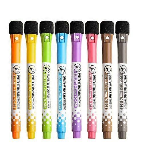 Whiteboard Markers Set, Dry Erasable Magnetic Fine Tip Markers for Whiteboards, Dry Erase Boards, Mirrors, 8 Colors