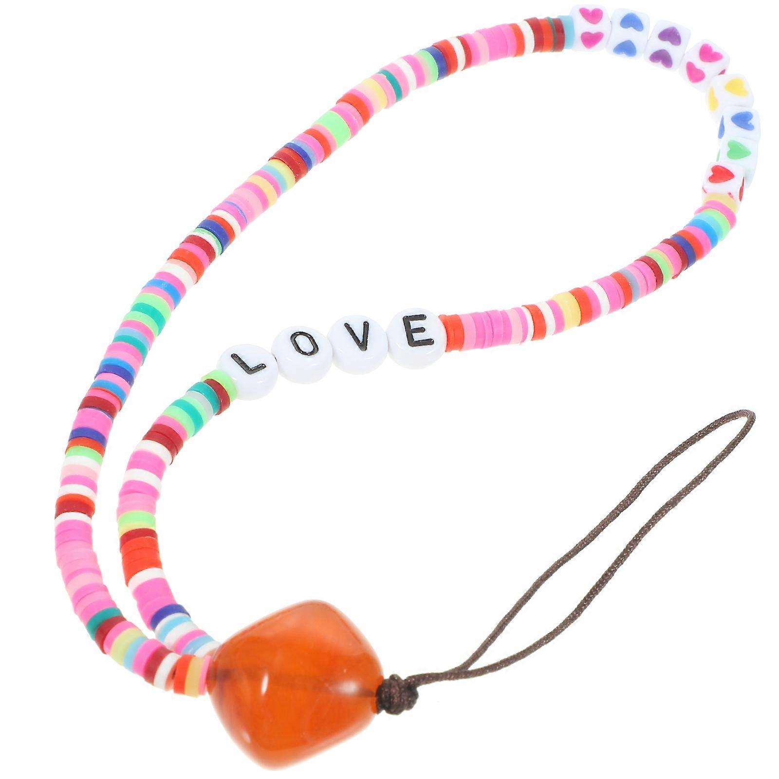 Beaded Phone Wrist Strap Cell Phone Charms -The- .7x21cm Universal Design 1Set
