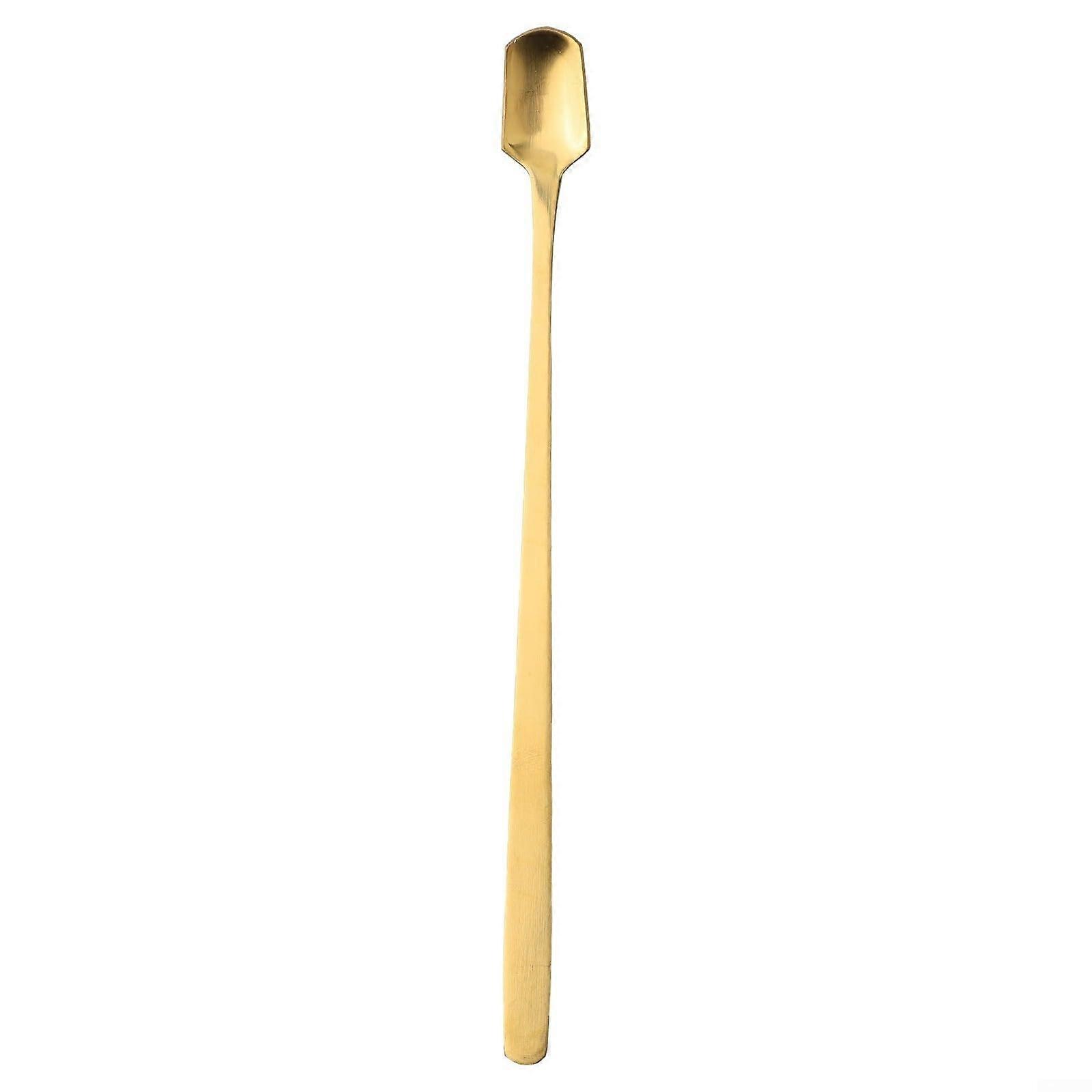 Coffee Mixing Spoon, Cocktail Spoon, Small Round Handle, Reusable, Gold 17cm