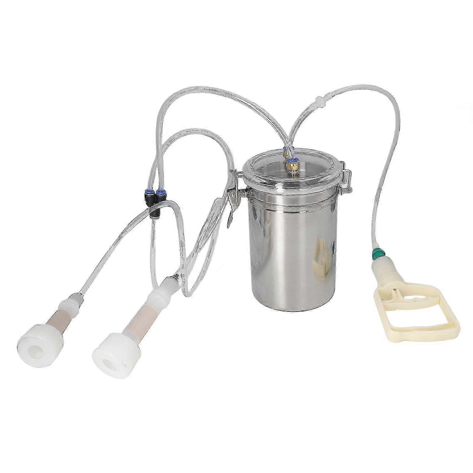 Machine à traire manuelle 2000ml Kit de traite de biberons en acier inoxydable économisant l’effort pour la ferme laitière