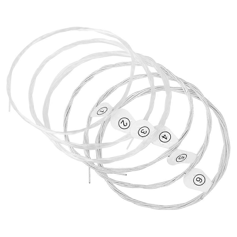 Acoustic Guitar Strings Replacement Set Silver Plated Nylon Strings for Electric Acoustic Guitars, Easy Install, Durable and Reliable for Musicians