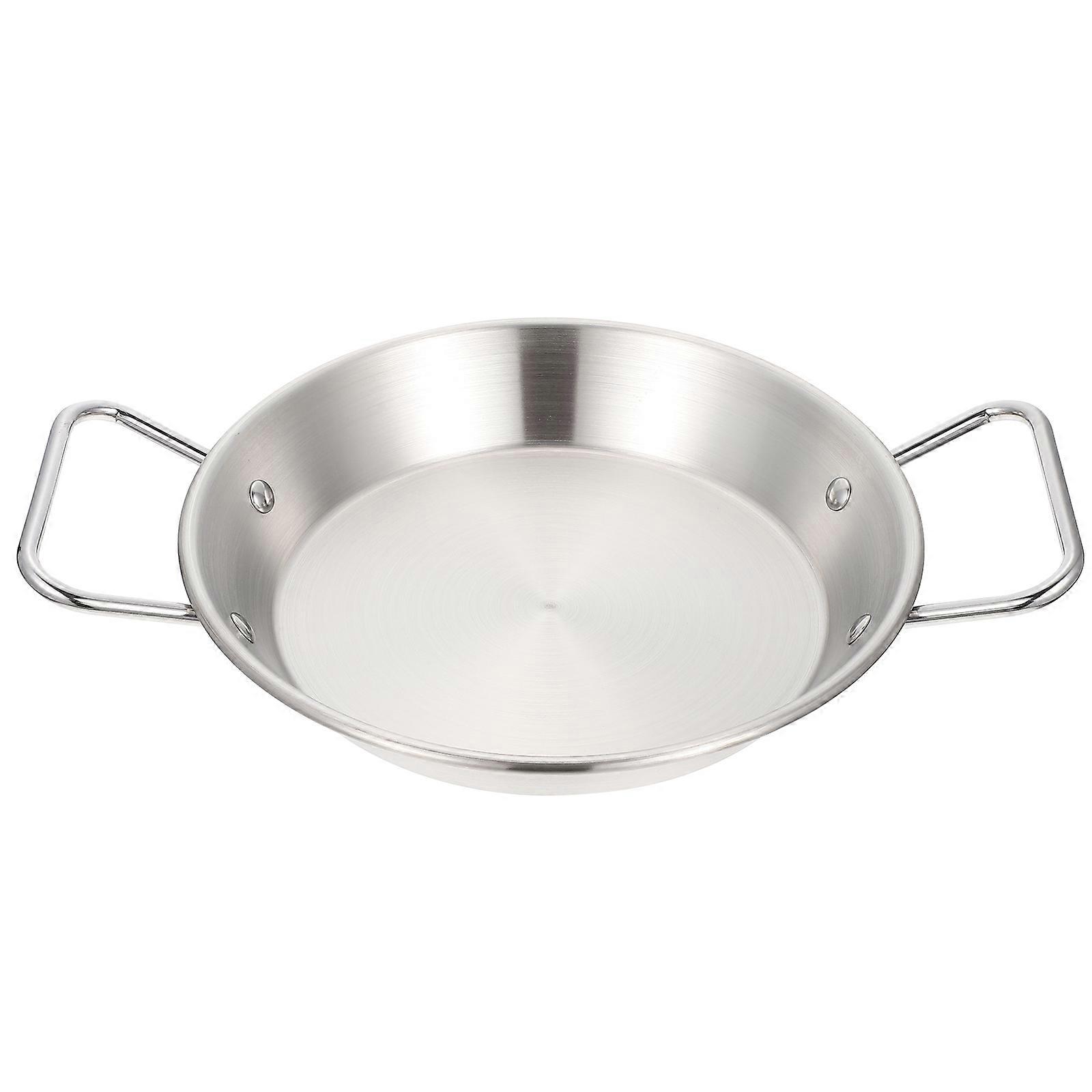 Stainless Steel Snack Tray with Double Handles, Serving Bowl for Appetizers, Parties, and Family Gatherings, Easy to Clean Design for Fried Foods