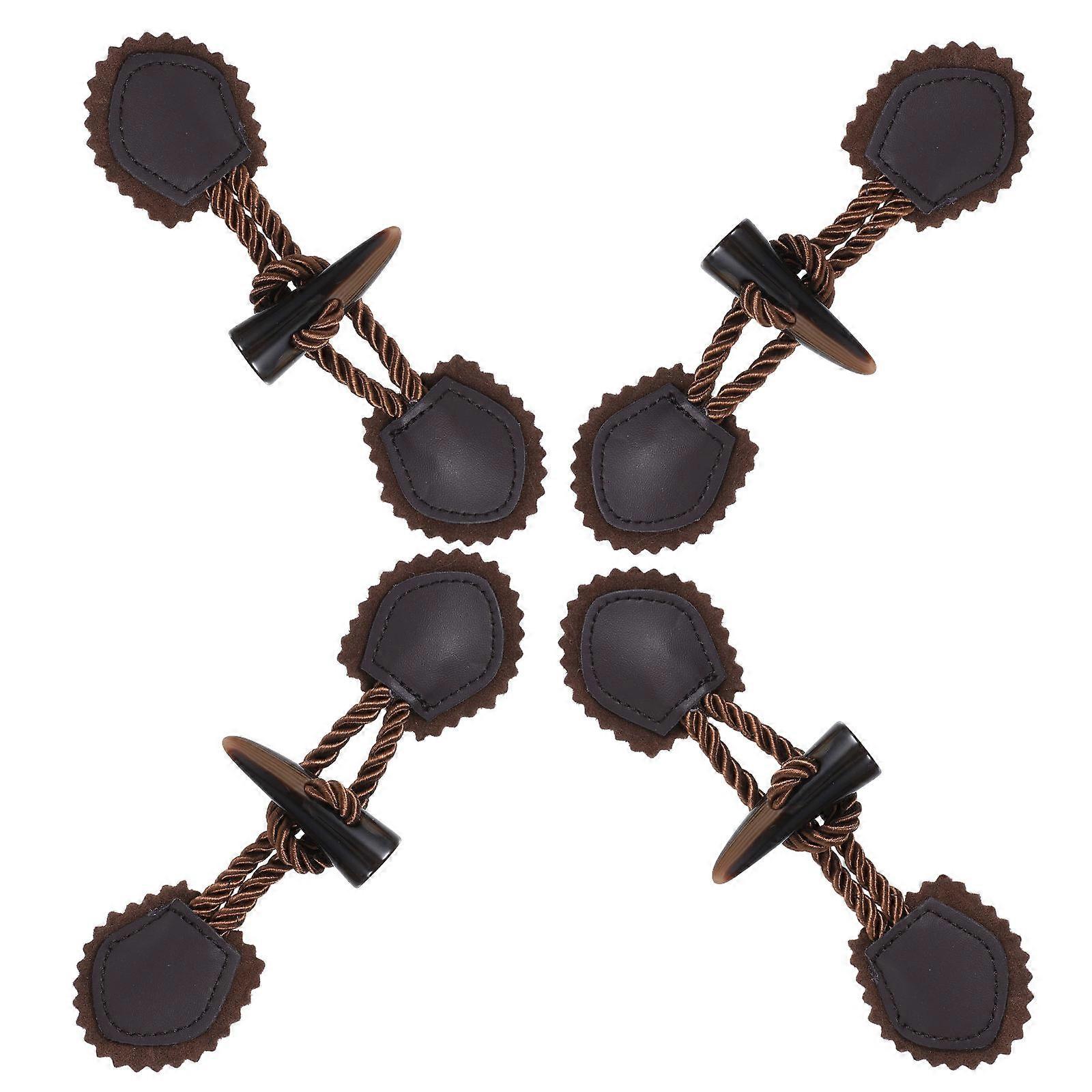 Clothing Button Toggle Button Fastening Round Classic For Coats 4Pairs