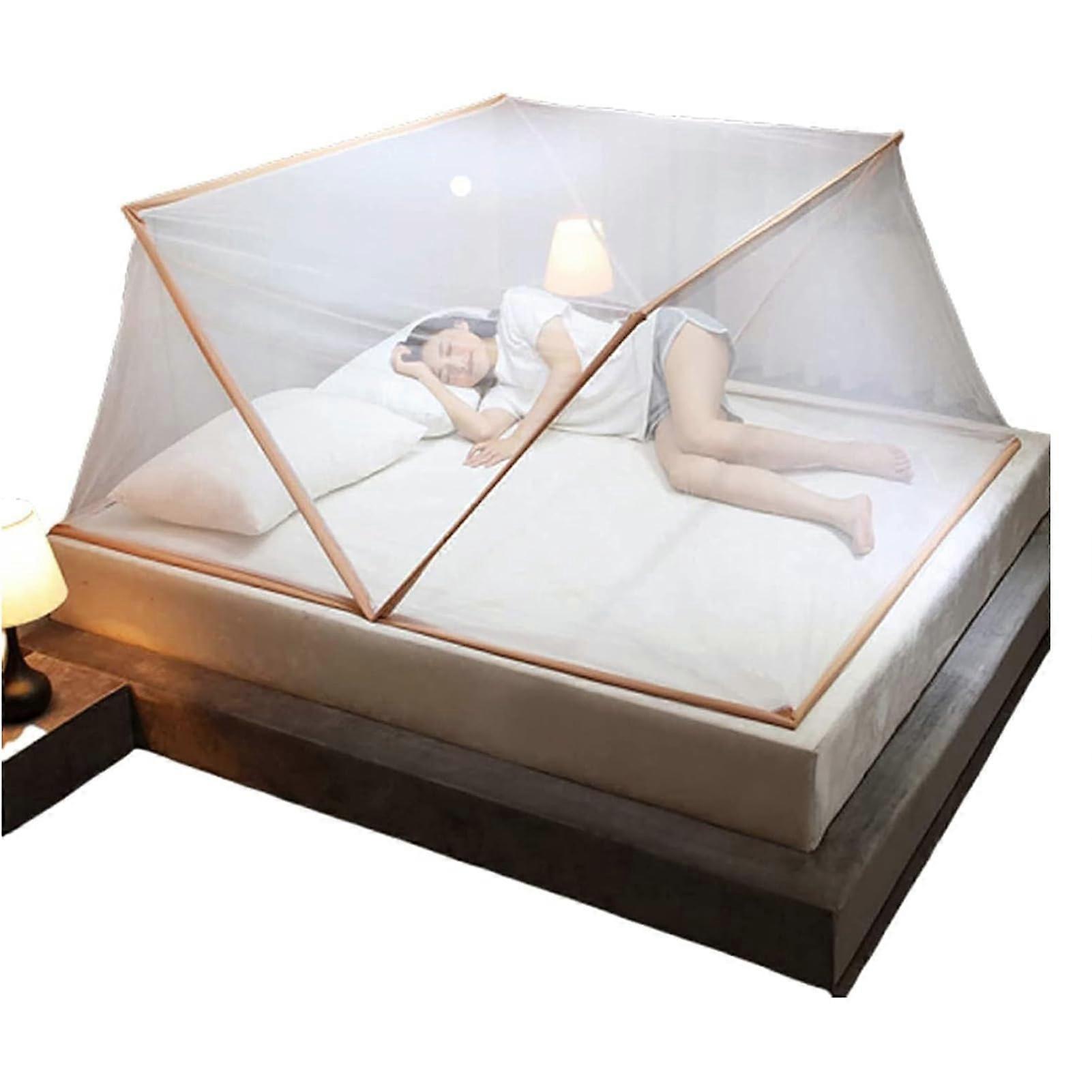 Foldable Mosquito Net, Mosquito Net for Double Bed Without Floor, Portable Bed Mosquito Net, Travel Tent Mosquito Net, B, 135 * 190 * 80CM