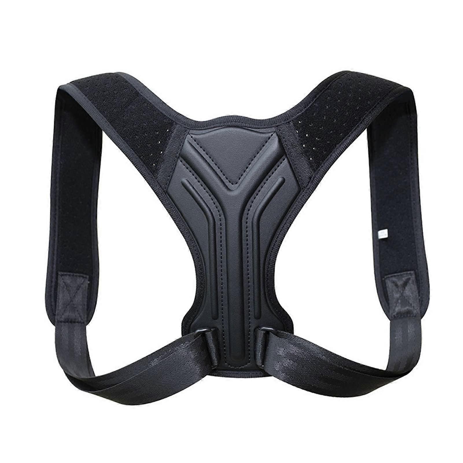 Posture Correction Back Support Adjustable Upper Back Brace for Shoulder Relief, Spine Alignment, Black, Size S