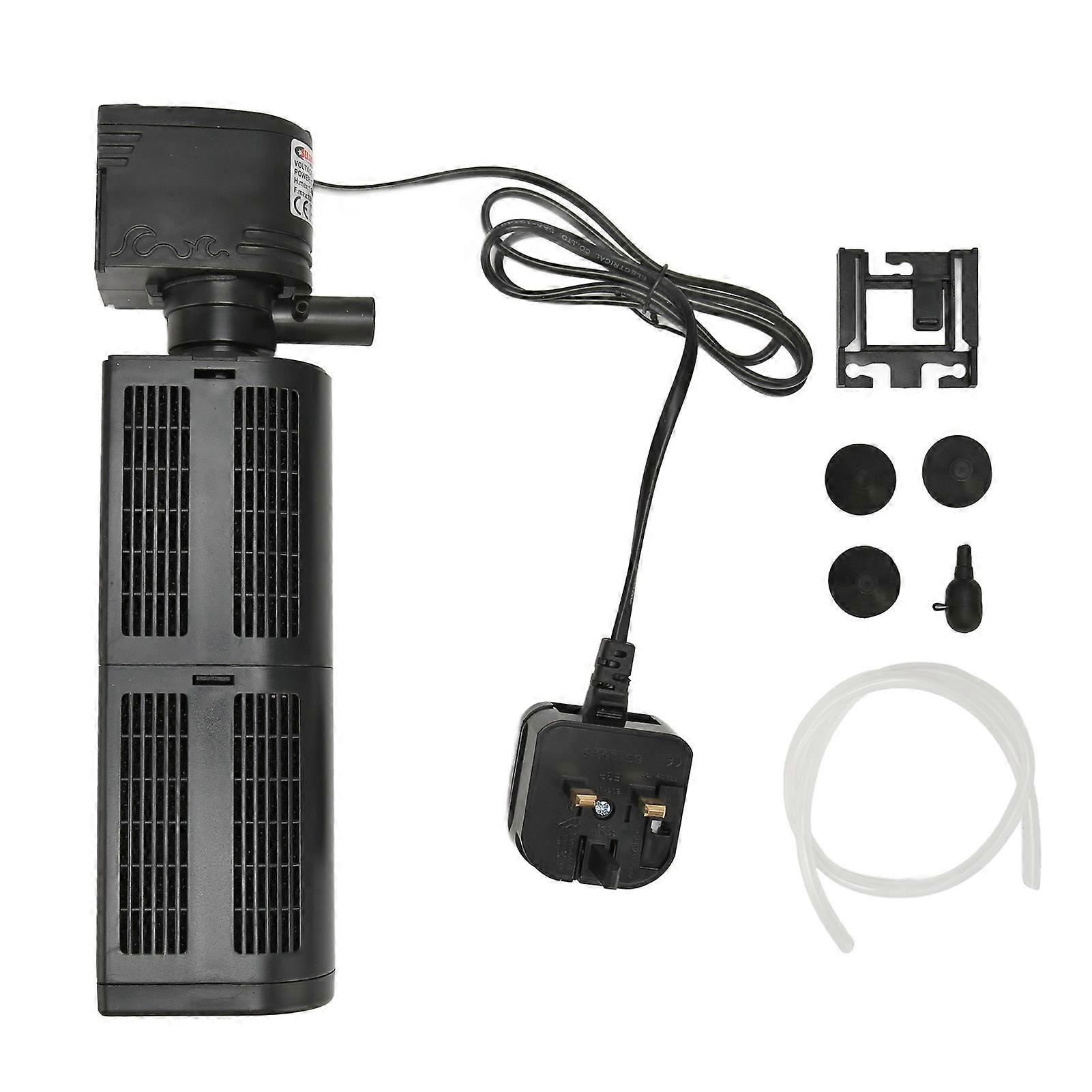 Aquarium Filter 3 in 1 Filtration Circulation Oxygenation Internal Fish Tank Filter Pump UK Plug 220 V HX 1280F2