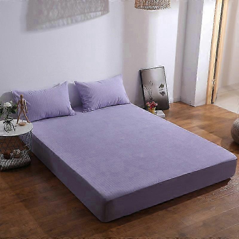 Soft Fitted Waterproof Mattress Protector Cover with Stripe Pattern, 80cm x 200cm x 30cm