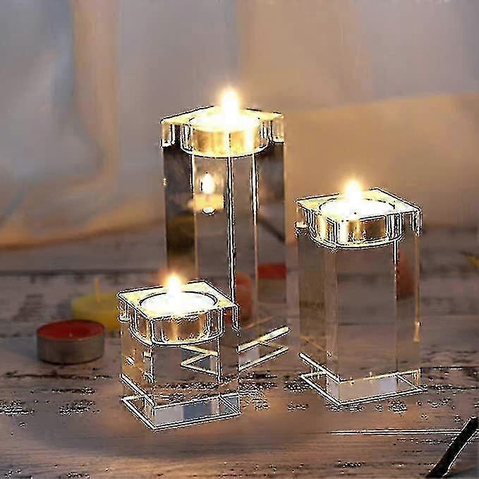 Candelabros de vidrio transparente - Candelabro estilo cristal