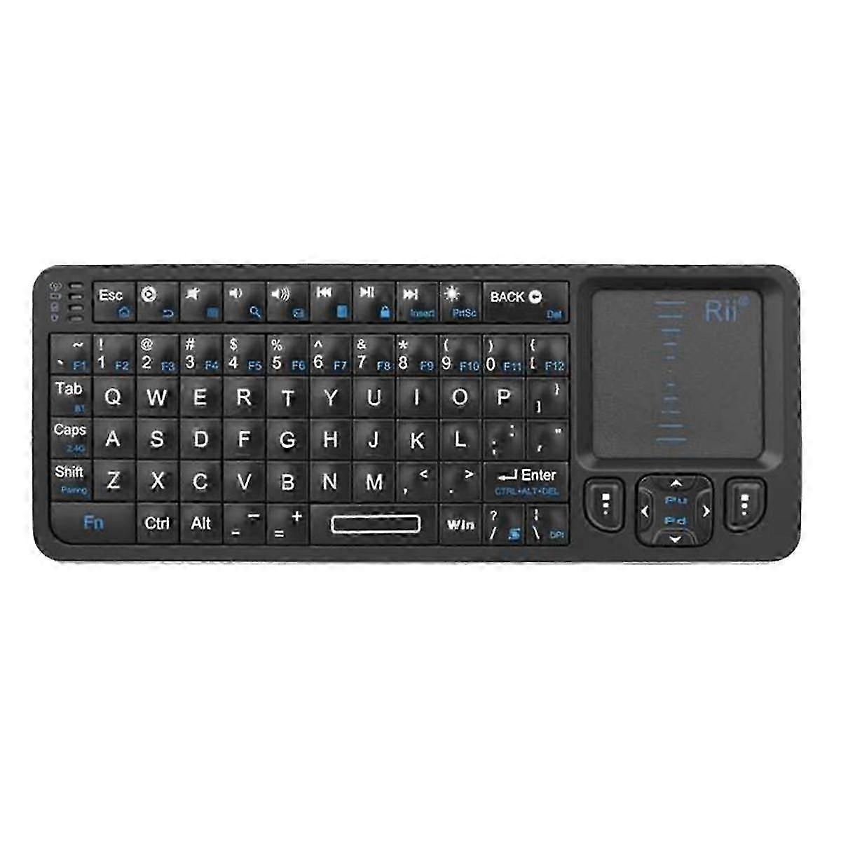 Mini Bluetooth Keyboard, Backlit Wireless Keyboard with IR Learning, 2.4G Portable Keyboard with Touchpad for Compatible Devices