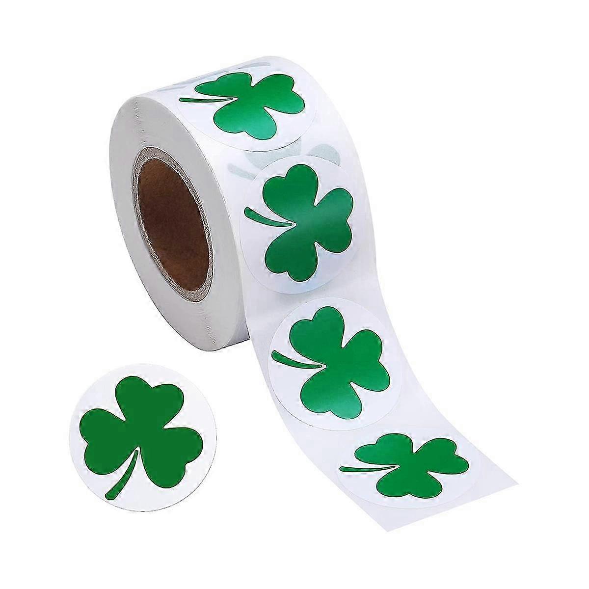 500 قطعة شامروك رول ملصقات 1-1 / 2 بوصة ملصقات لاصقة للزينة