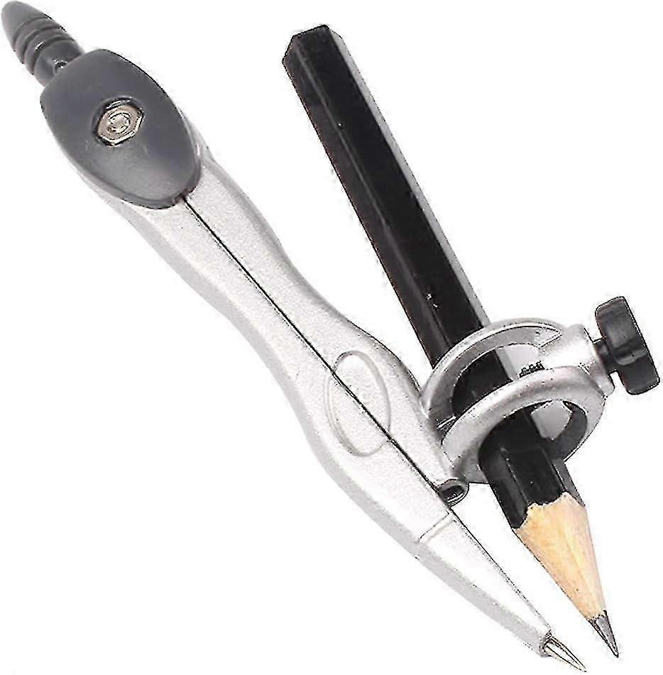 Precision Compass with Ring, Quick Set Metal Compass, Pointed Compass for Carpenter/Drawing/Leatherworking, 156*46*19mm