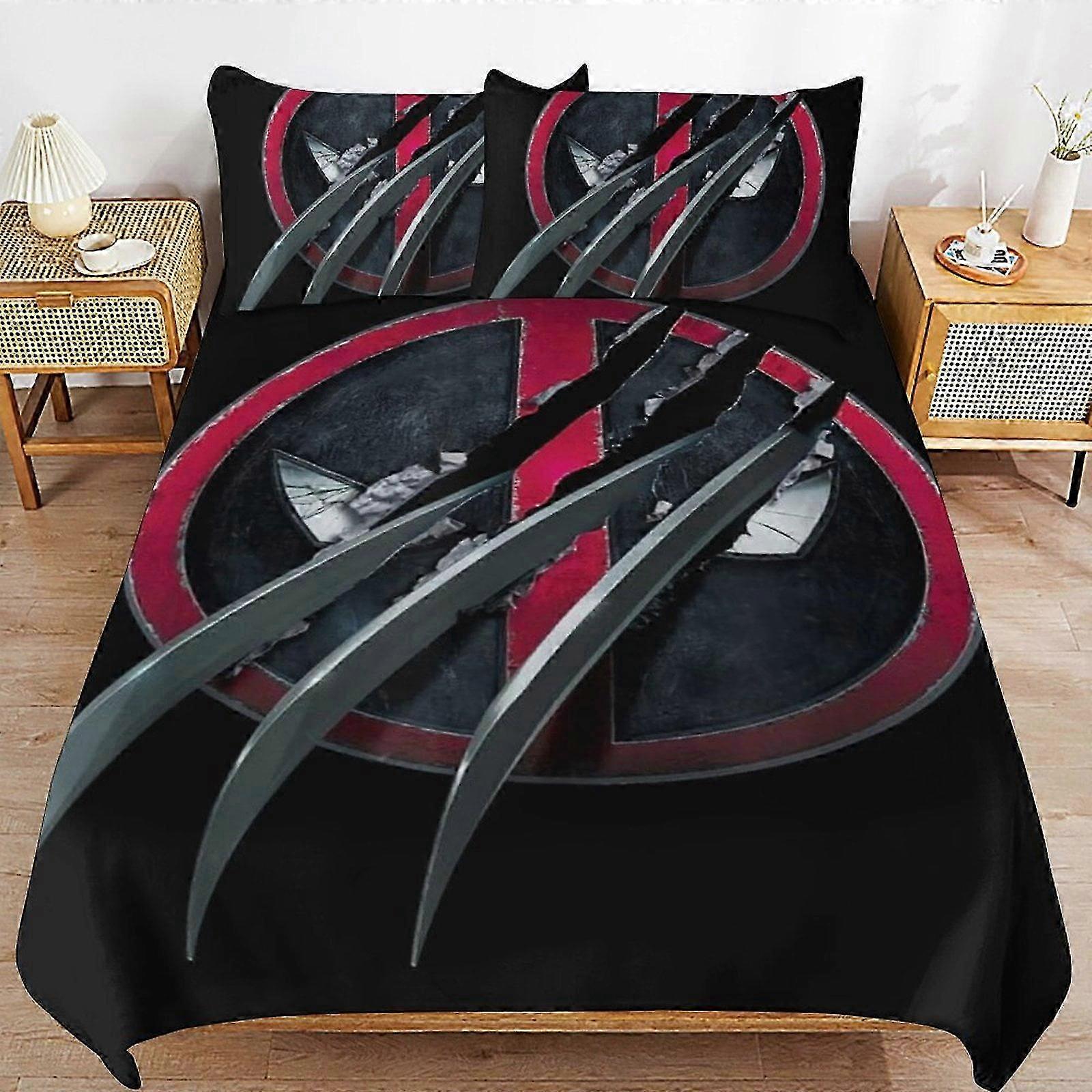 Påslakanset för vissa märken Ultramjukt hudvänligt påslakan 3 delar, sött täcke Bäddset (1 påslakan + 2 kuddar)