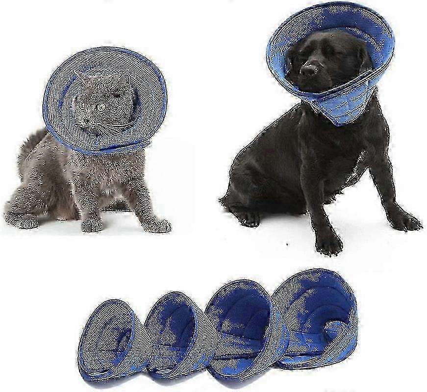 Breathable Mesh Adjustable Pet Recovery Cone Soft Comfy E-Collar for Quicker Healing