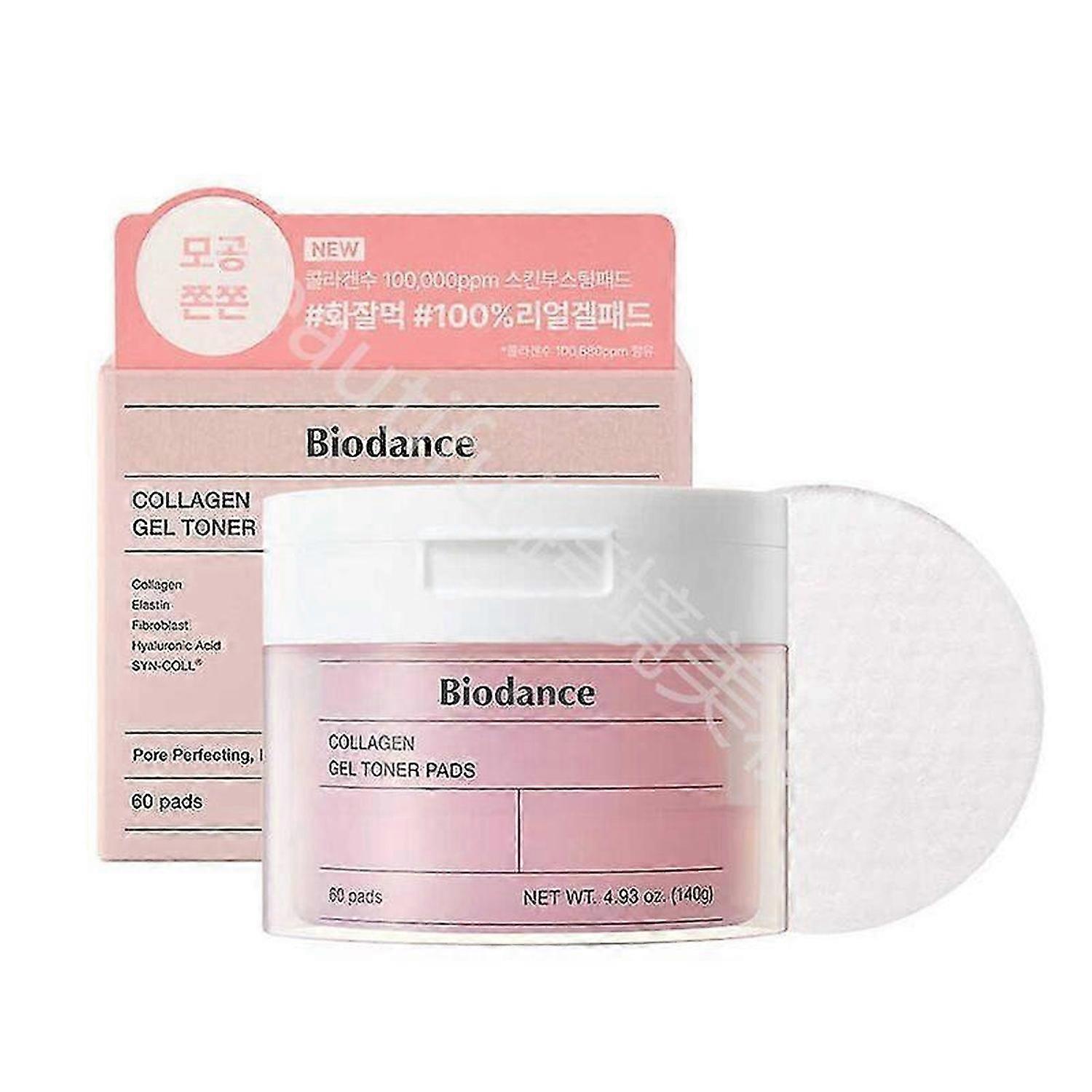 Collagen Gel Toner Pads | Pore Perfecting, Improving Elasticity, Korean Toner Pads for Sensitive Skin | 60Pads