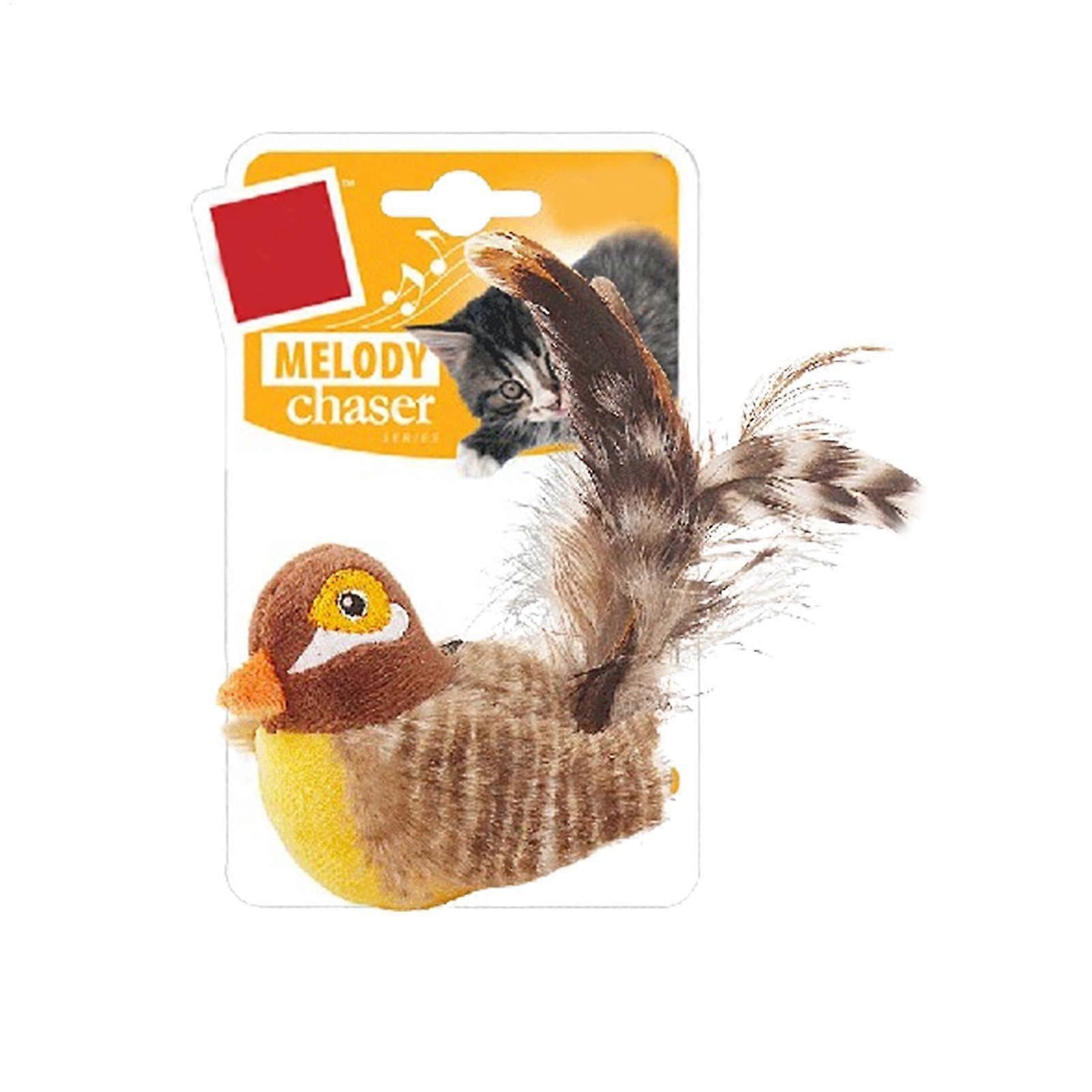 Interactive Cat Toy Bird, Cat Toy with Sound Bird, Interactive Plush Bird Toy for Pet Cats