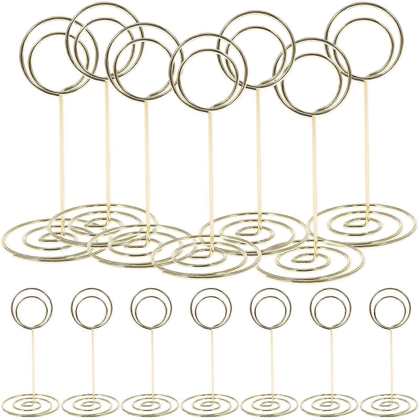 Price Tag Label Clip Mini Table Number Holders Golden Round Shape Name Card Display Thanksgiving Centerpiece 20Pcs
