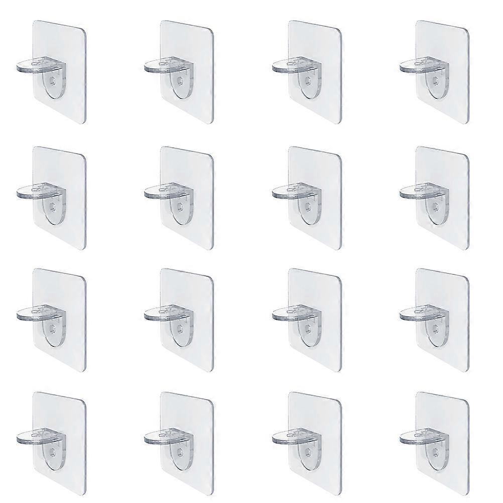 16pcs Adhesive Shelf Pegs, Heavy Duty Partition Board Hooks for Wall Shelves, Reusable & Durable Brackets for Home Storage