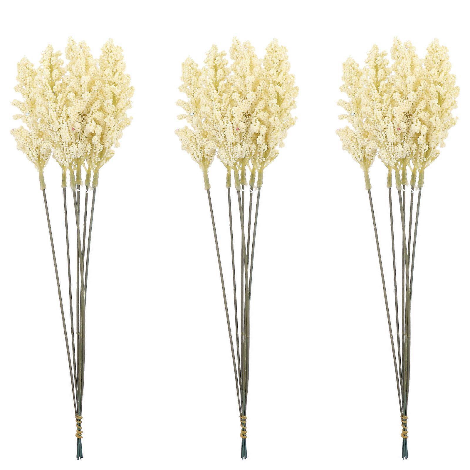 18PCS Artificial Wheat Ear Floral Arrangements Dried Flowers for Wedding Home Decor Table Centerpieces Natural Style Millet Stalks