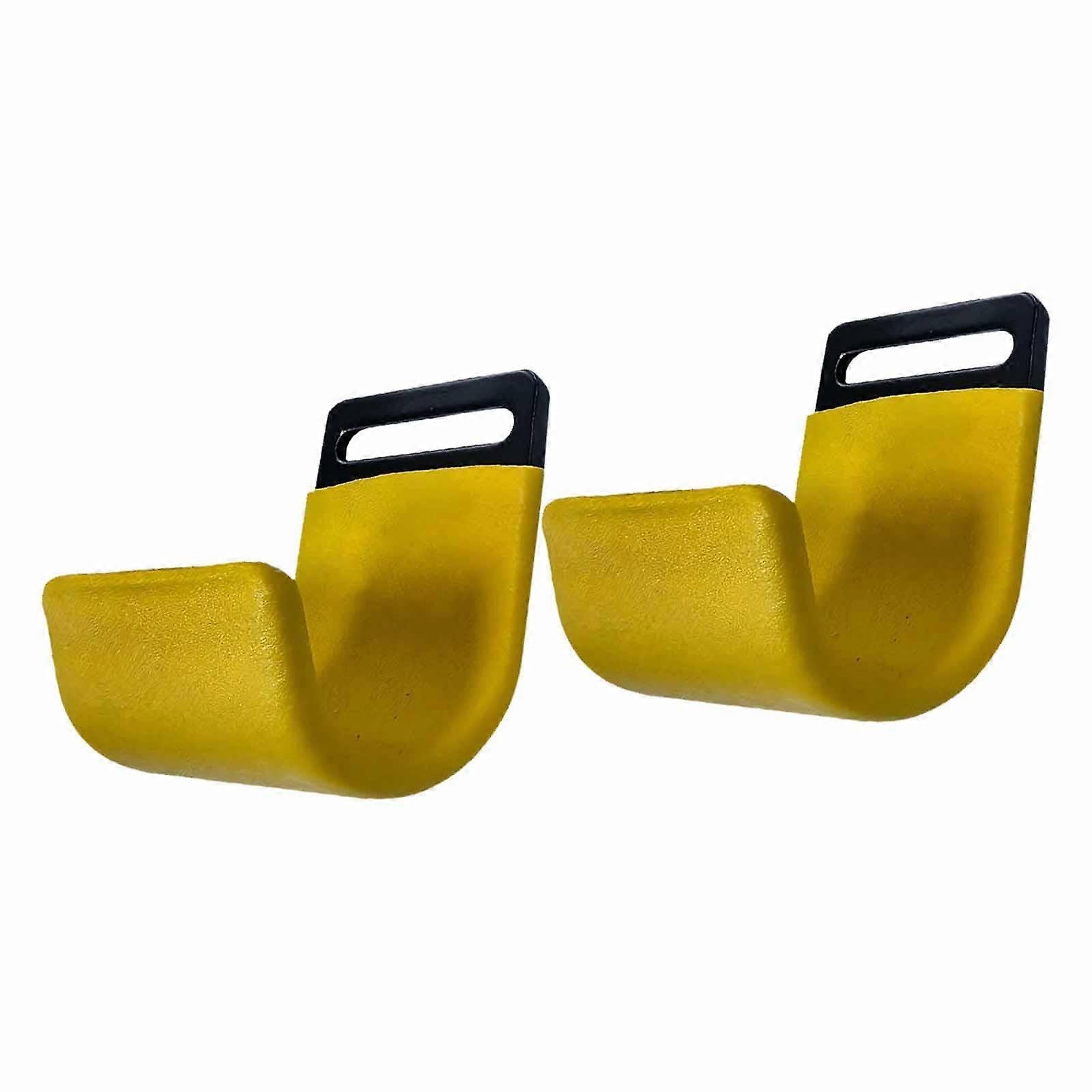 Weight Lifting Hooks with Wrist Support - Pack of 2, Yellow, 75x65mm, Adjustable Fitness Training Equipment