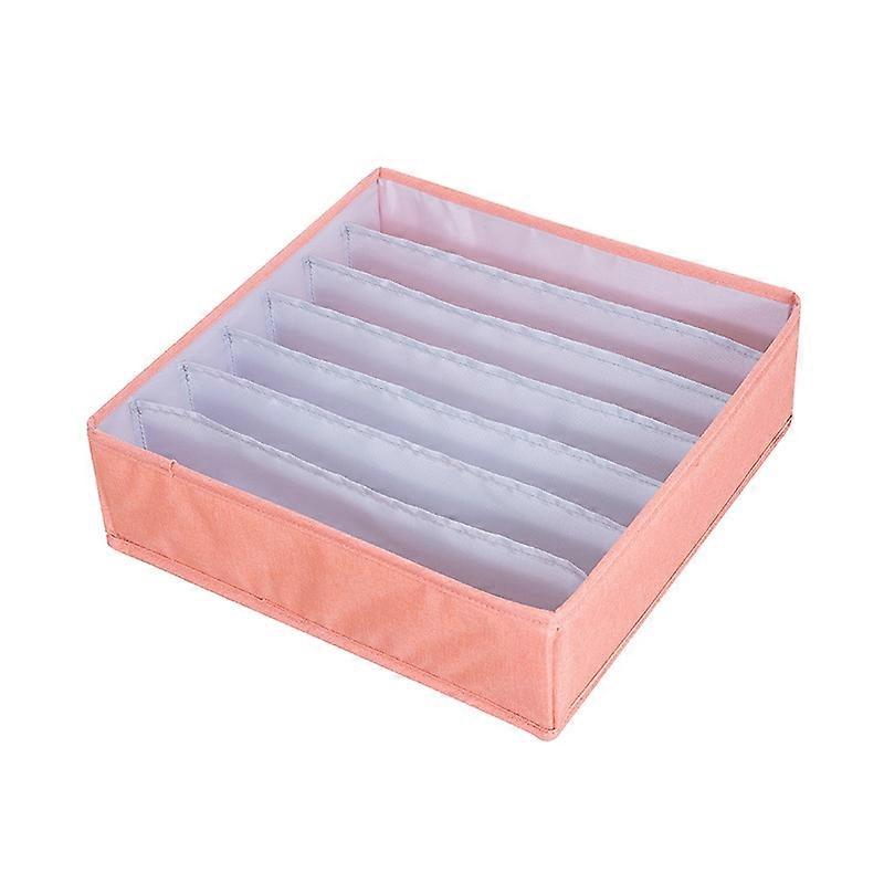 Foldable Drawer Clothes Storage Box, Spec: 7 Grids (Red)