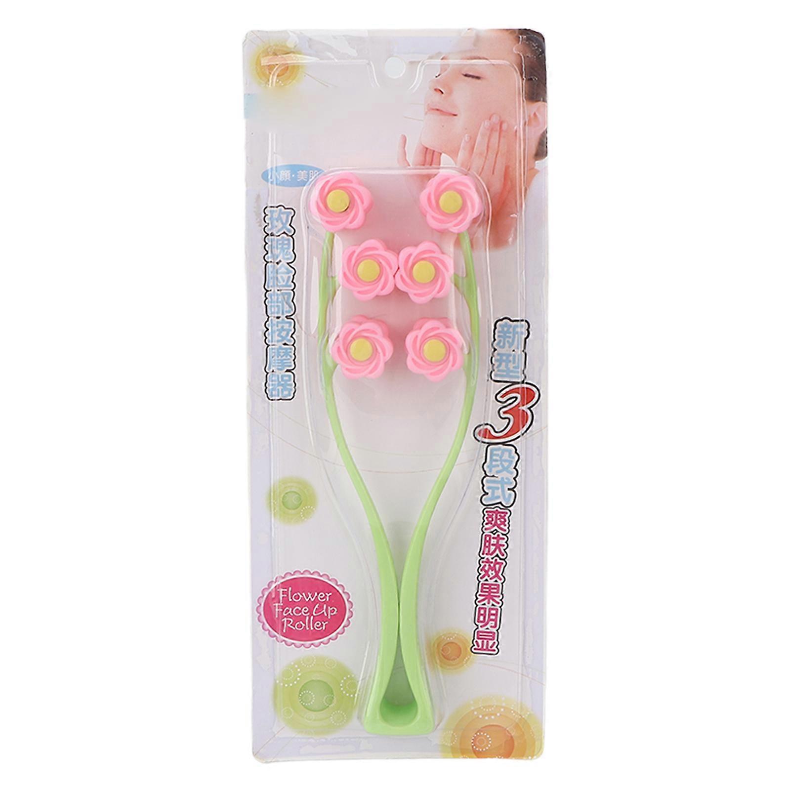 Face Roller Concave Convex Particles Comfortable Handle Multiple Rollers V Shaped Face Massager