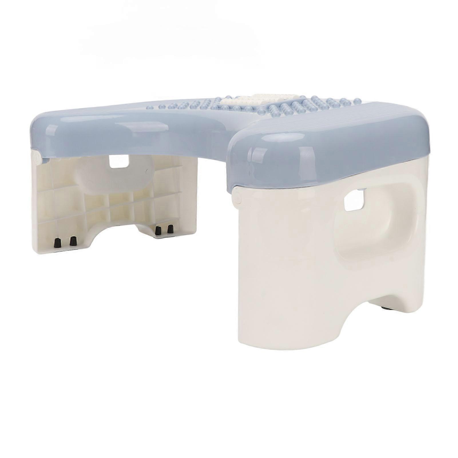 Toilet Stool Foldable Curve U Design Antislip Portable Easy Storage Poop Stool for Batchroom Blue