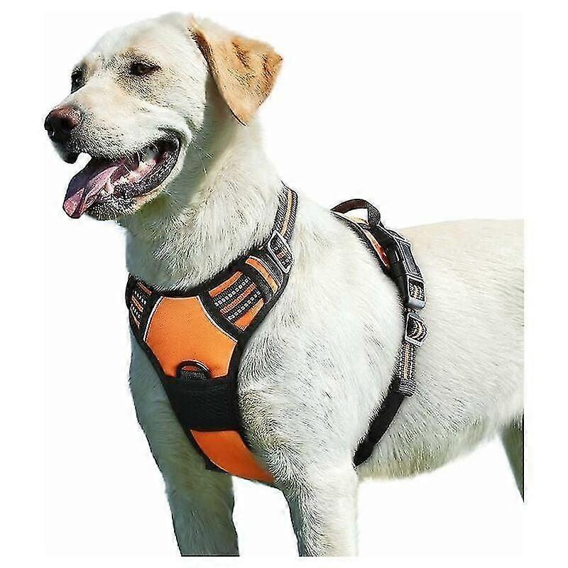 2025 Latest Model Orange, L,Dog Harness, Anti-Pull Harness for Adjustable