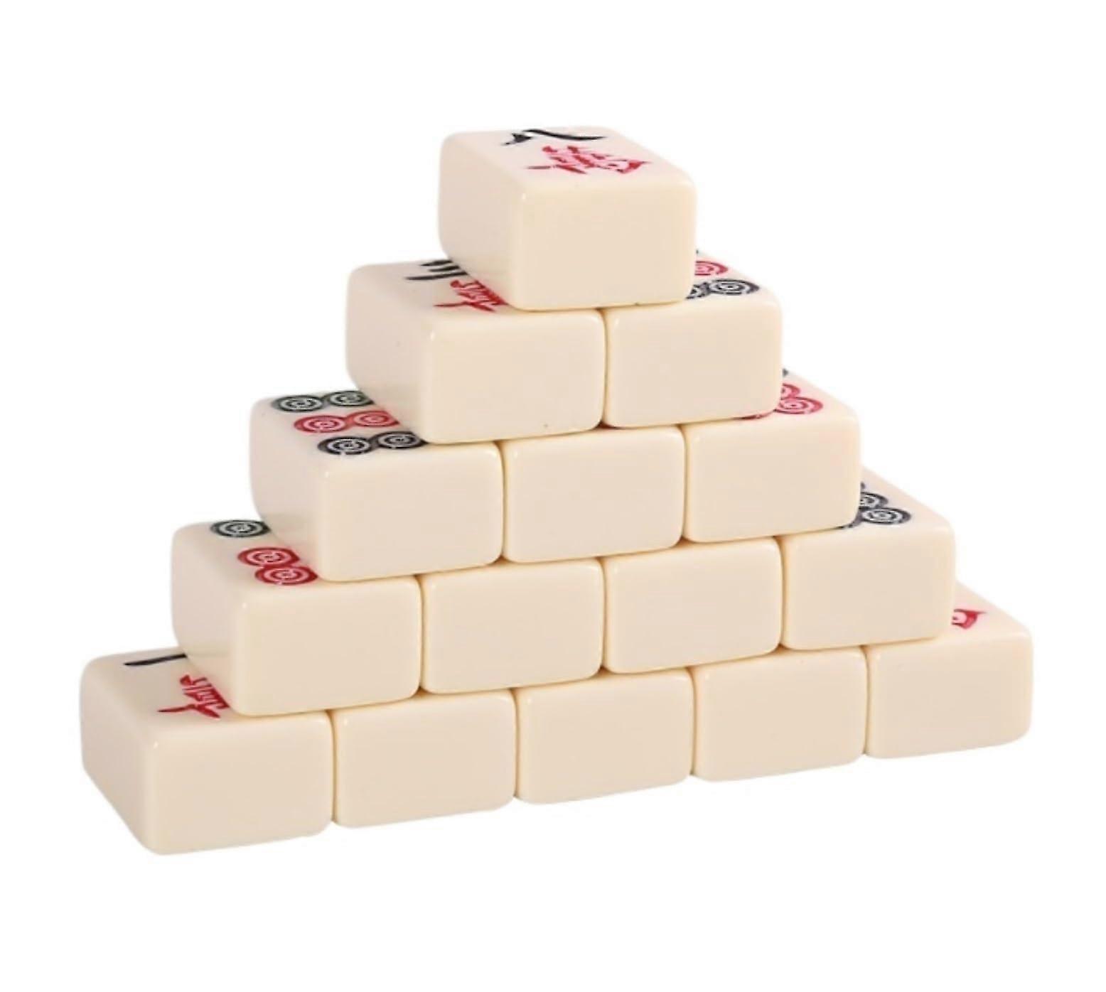 Chinese Mahjong Sets, Chinese Mahjong Set with Box, Classic Full Size Mahjong Set, 144 Pieces Mah Jongg Set (44 mm) 44mm Beige