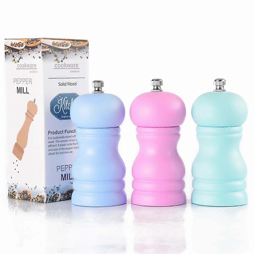 Spice Grinder Manual Wood Pepper Mill Home Use Green 1Pack