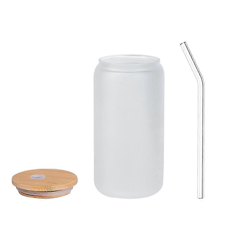 Cups With Straws Clear Glass Straws Outdoor Beverage Cup Fashionable Style Suitable For Cold Drinks Home Use 13.5X7.5X6.6CM 1Set
