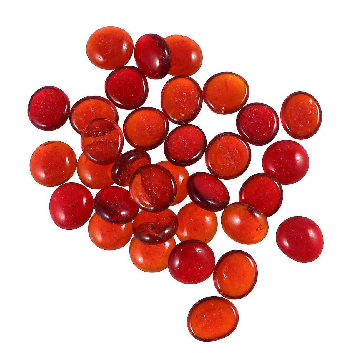Red Glass Beads Flat Beads for Decoration 1Set Multi-Function Craft Ornaments