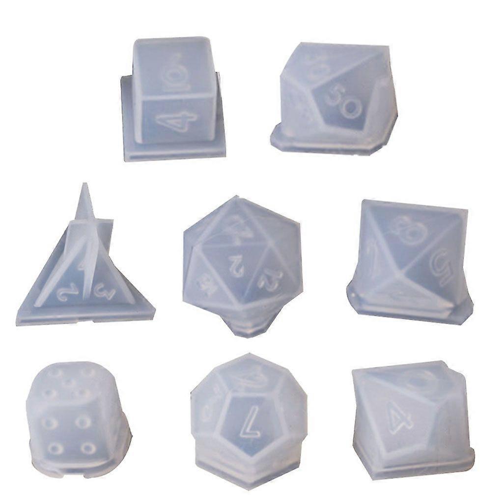 Dice Molds 10 Styles Polyhedral Game Dice Molds Set Silicone Dice Mold 8 Shapes