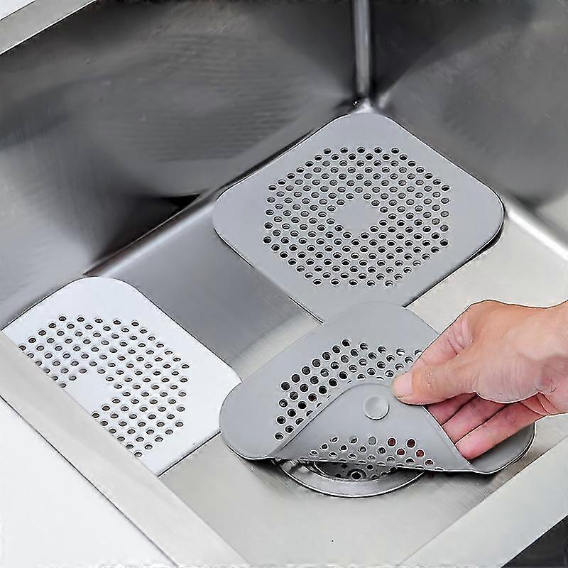 מקלחת שיער מסנן - |אפור או לבן | כיור סיליקון / אמבטיה / פקק גומי / מטבח 14 * 14 ס"מ (אפור 2 יחידה)