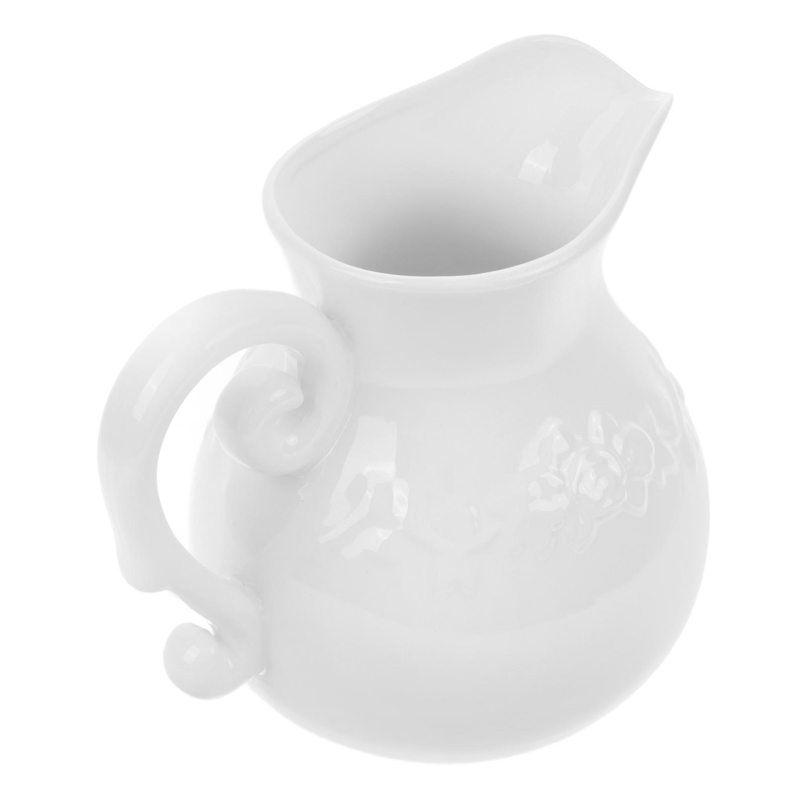 Ceramic Milk Pitcher with Handle White Creamer Jug for Home, Café & Restaurant Use Multi Purpose for Coffee, Tea & Latte Drinks