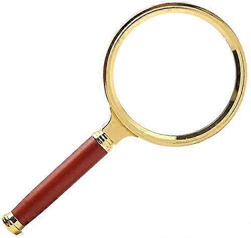 Reading Magnifying Glass, Handheld Magnifier with Detachable Lens and Wooden Handle