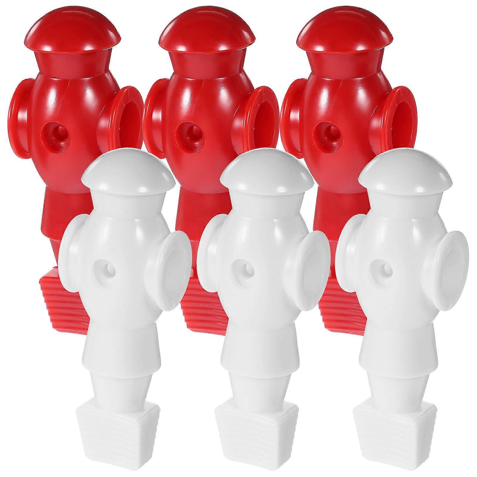 Foosball Table Dolls for Decor Assorted Color Durable PP and Resin Material 6 Pcs