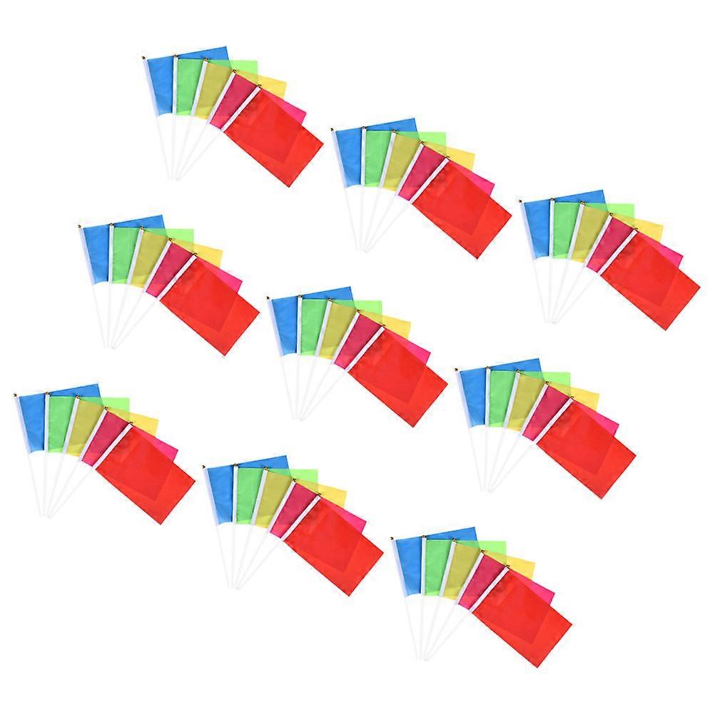 Blank Flags On Sticks Hand Waving Flags For Grand Openings Sports Teams Event Participants Vibrant Colors 100Pcs