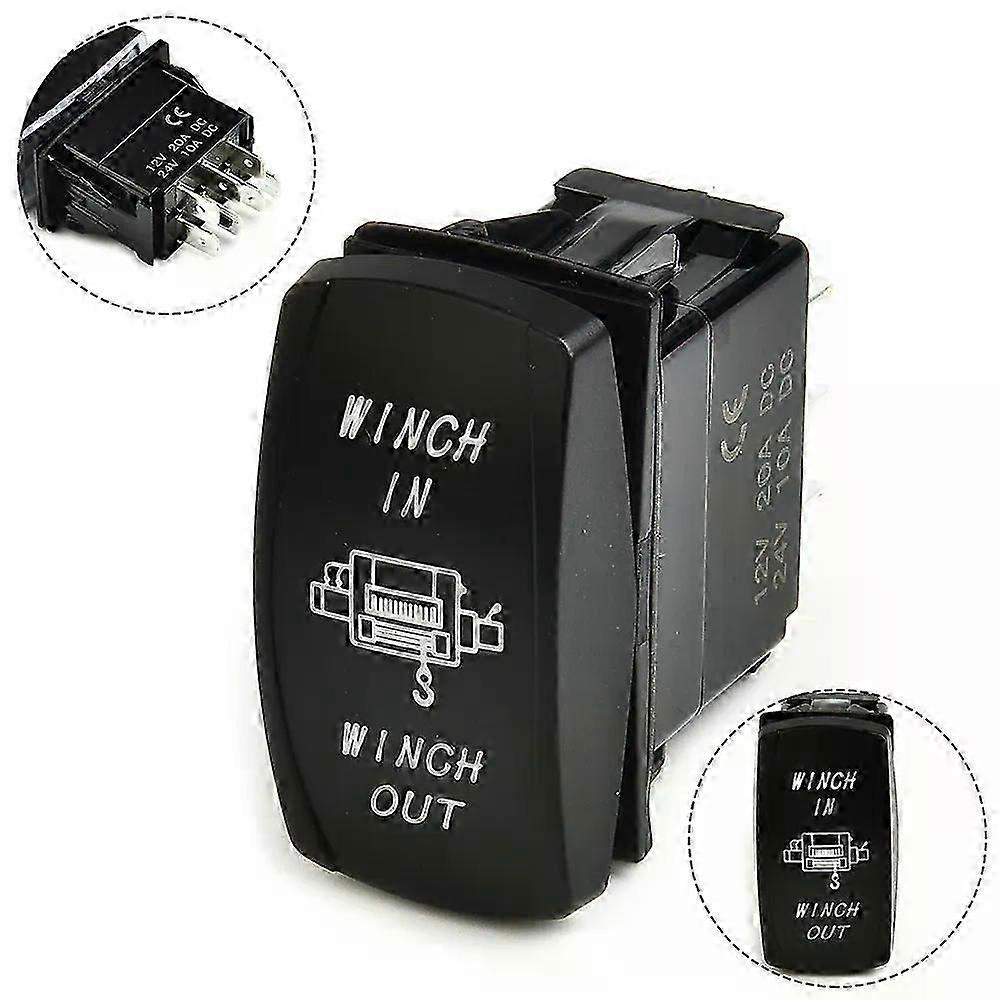 Winch Switch Winch In Winch Out Momentary ON/Off/ON 7 Pin Winch Rocker Switch Toggle 3 Way 20A 12V 10A 24V DC Waterproof Fit For  Ca