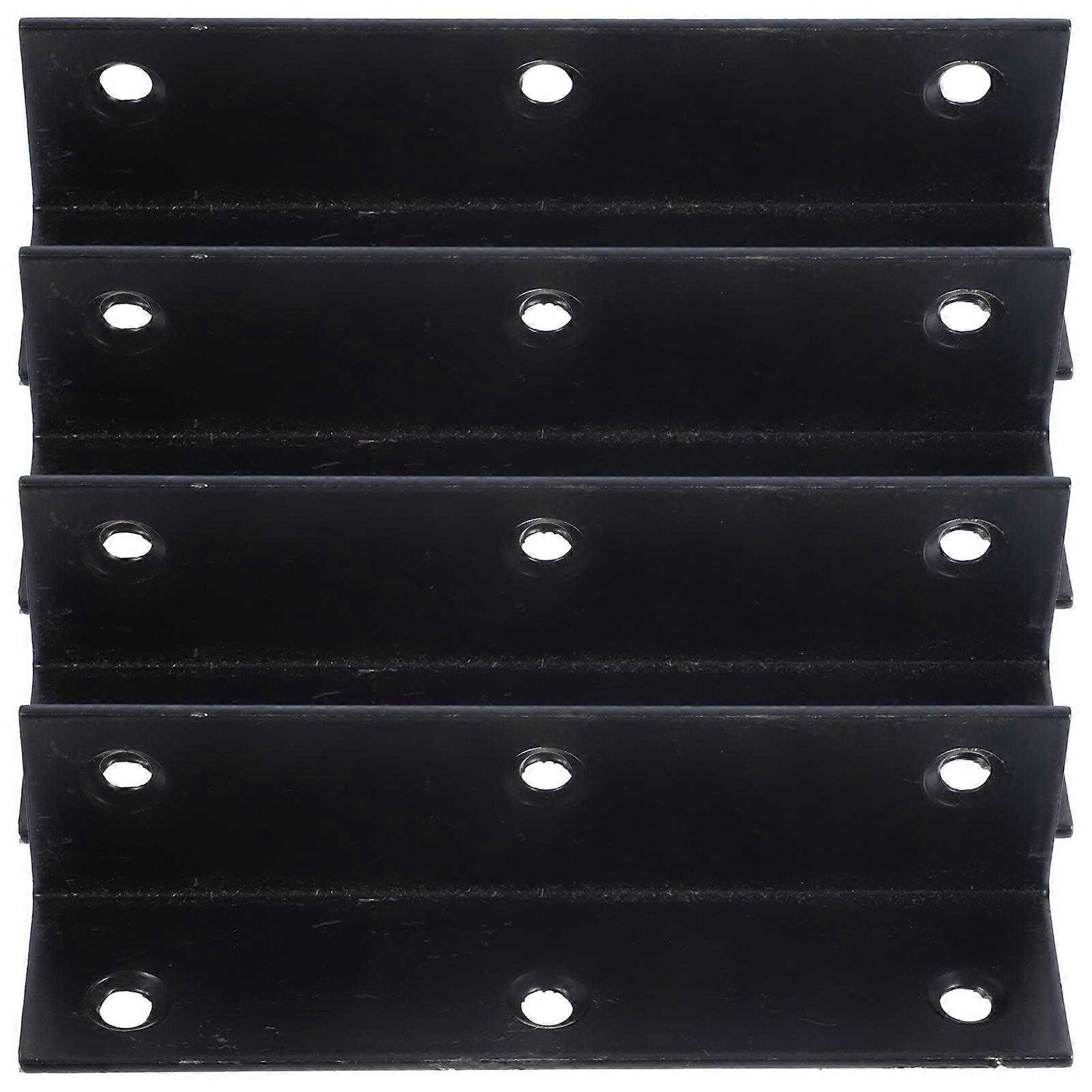 Black Iron L Brackets for Furniture Heavy Duty Shelf Brackets Set of 4pcs for Wood