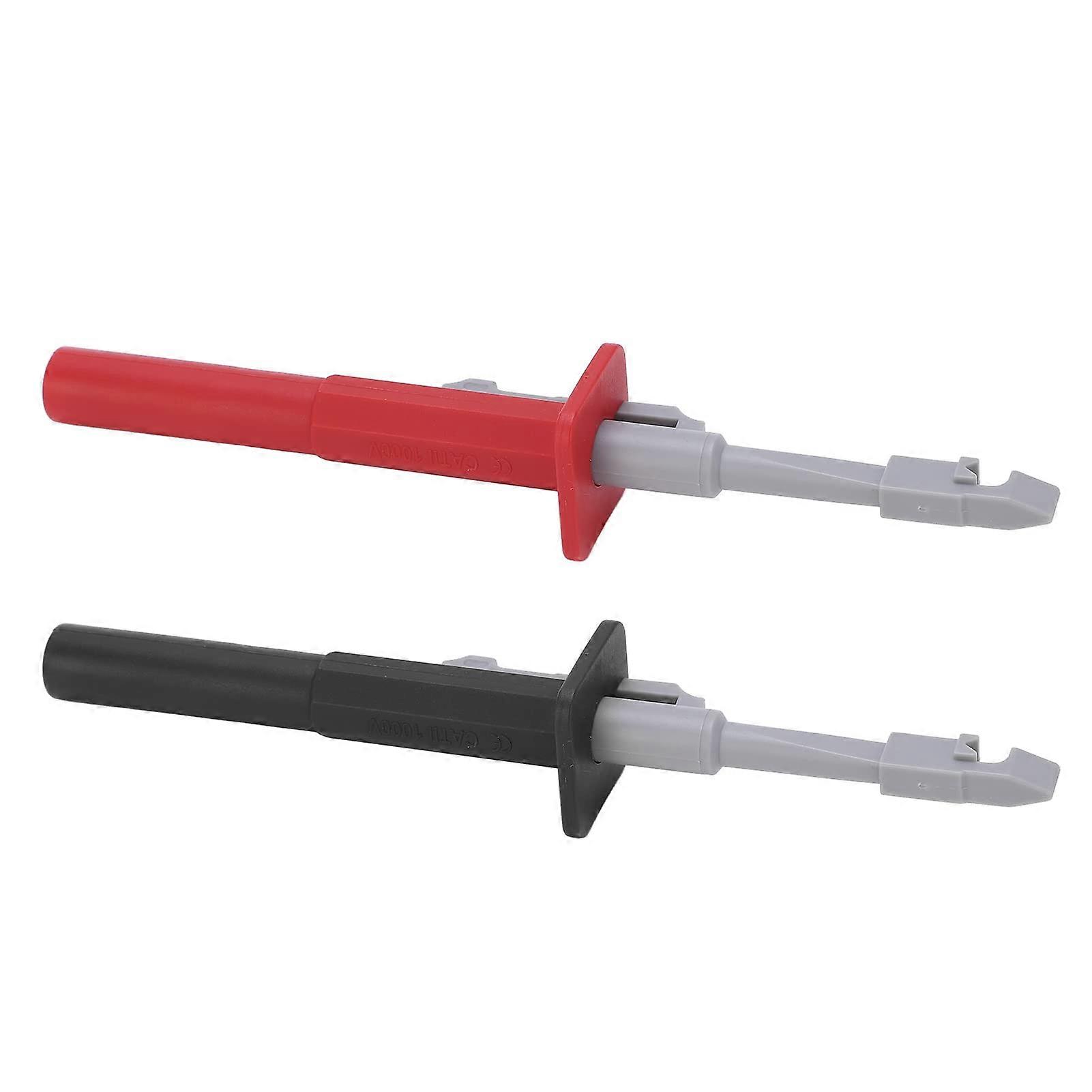 J.30020 4 mm Female Red Black Wire Piercing Probe Clamp Holder for Automotive Voltage Testing, Extended Needle Test Probes Set