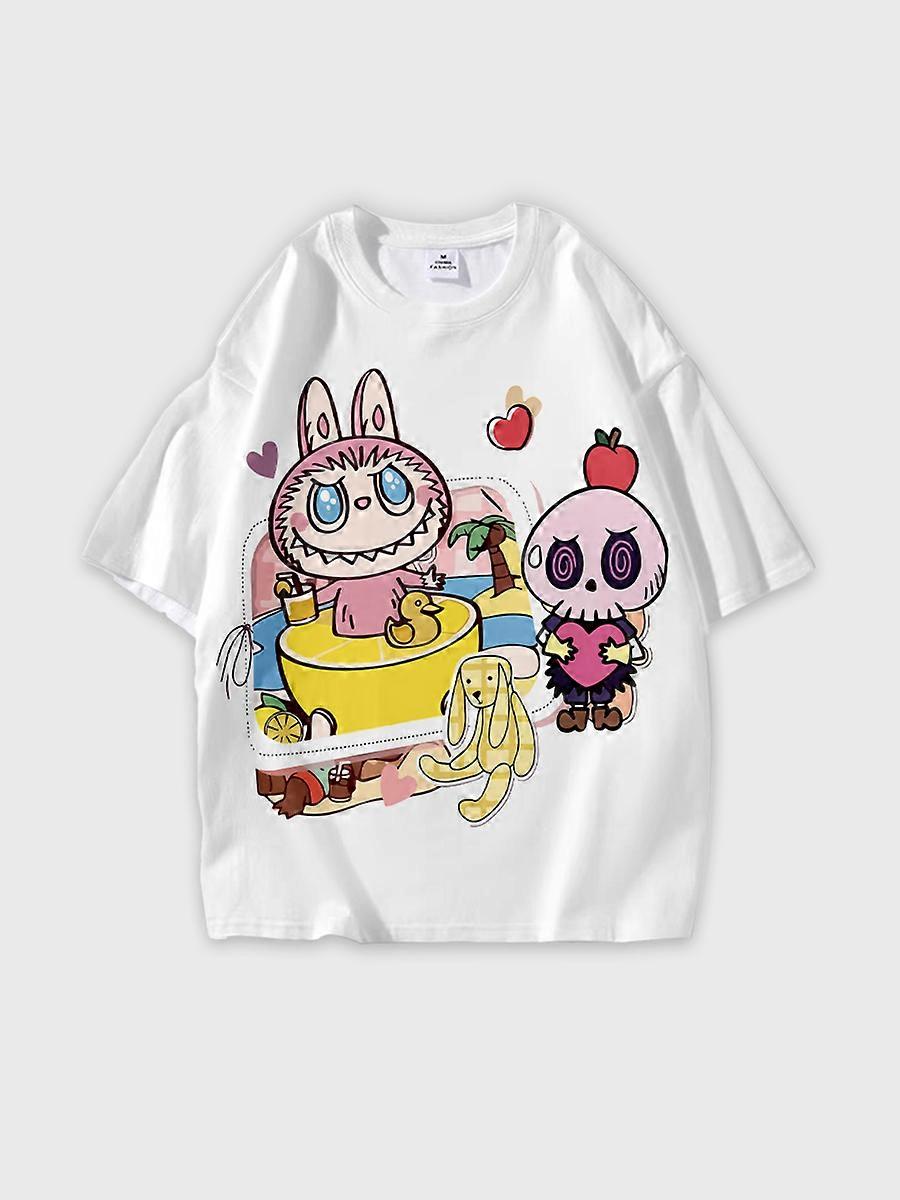 T-shirt round neck Pattern loose short sleeve P2065