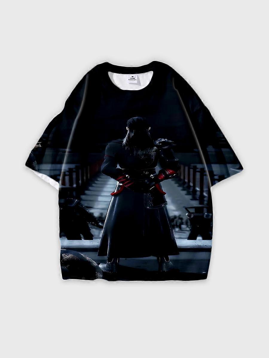 T-shirt round neck Character Pattern loose short sleeve P2994